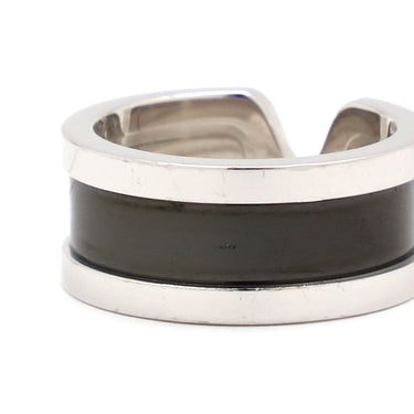 カルティエ Cartier C2リング 2003年クリスマス限定 ブラックXホワイトゴールド K18WG ブラックラッカー #49(JP9) リング 指輪 黒 9号