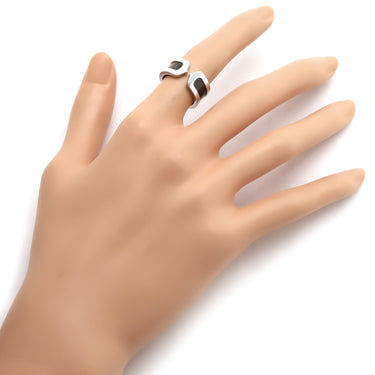 カルティエ Cartier C2リング 2003年クリスマス限定 ブラックXホワイトゴールド K18WG ブラックラッカー #49(JP9) リング 指輪 黒 9号