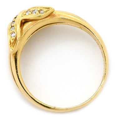 ティファニー Tiffany & Co シグネチャー クロス ダイヤリング イエローゴールド K18YG ダイヤモンド リング 指輪 T&Co. Au750 18K 18金 17.5号