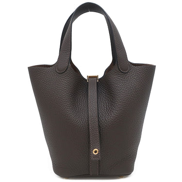 エルメス HERMES ピコタンロックPM エベンヌ トリヨンクレマンス ハンドバッグ ゴールド金具 こげ茶 新品 未使用