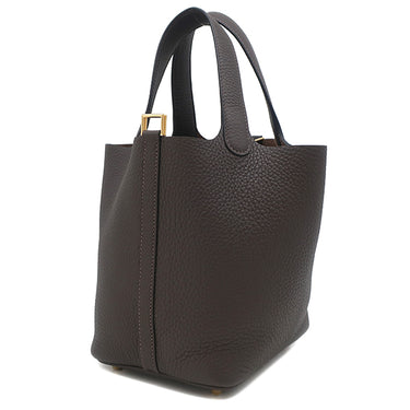 エルメス HERMES ピコタンロックPM エベンヌ トリヨンクレマンス ハンドバッグ ゴールド金具 こげ茶 新品 未使用