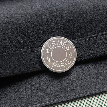 エルメス HERMES エールバッグジップ ミニ 20 ルトゥルネ ヴェールモワイヤン×ブラック トワルアッシュ トワルミリタリー ヴァッシュハンター ショルダーバッグ シルバー金具 新品 未使用 トワルH 緑