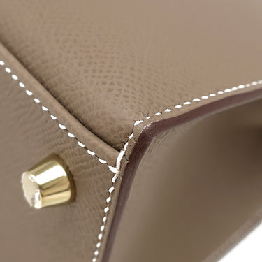 エルメス HERMES ケリー25 外縫い エトゥープ ヴォーエプソン 2WAYバッグ ゴールド金具 新品 未使用 グレージュ ショルダー ハンドバッグ