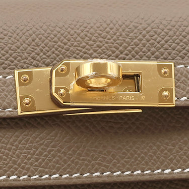 エルメス HERMES ケリー25 外縫い エトゥープ ヴォーエプソン 2WAYバッグ ゴールド金具 新品 未使用 グレージュ ショルダー ハンドバッグ