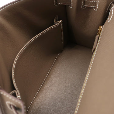 エルメス HERMES ケリー25 外縫い エトゥープ ヴォーエプソン 2WAYバッグ ゴールド金具 新品 未使用 グレージュ ショルダー ハンドバッグ