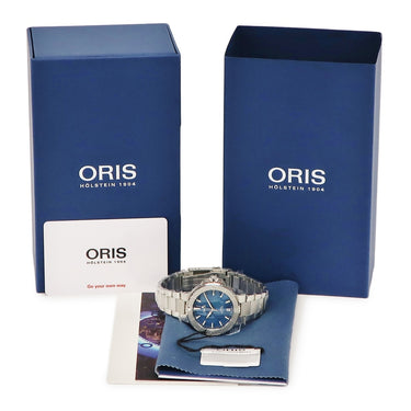 腕時計 オリス ORIS アクイス デイト 01 733 7770 4155 自動巻き メンズ 未使用 シェル ブルー ダイバーズ 逆回転防止ベゼル