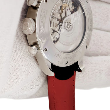 腕時計 ボーム&メルシエ BAUME&MERCIER ケープランド クロノグラフ シェルビーコブラ M0A10232 自動巻き メンズ ガーズマンブルー 赤 限定