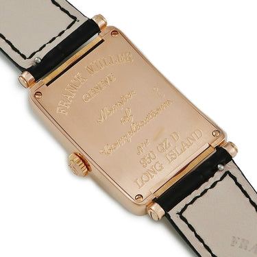 腕時計 フランクミュラー FRANCK MULLER ロングアイランド 950QZD クオーツ レディース K18PG無垢 純正ダイヤ ビザン数字 ギヨシェ 角型