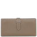 エルメス HERMES ベアンスフレ エトゥープ シェーブル 長財布 シルバー金具 グレージュ 二つ折り財布