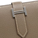 エルメス HERMES ベアンスフレ エトゥープ シェーブル 長財布 シルバー金具 グレージュ 二つ折り財布