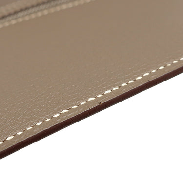 エルメス HERMES ベアンスフレ エトゥープ シェーブル 長財布 シルバー金具 グレージュ 二つ折り財布