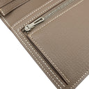 エルメス HERMES ベアンスフレ エトゥープ シェーブル 長財布 シルバー金具 グレージュ 二つ折り財布