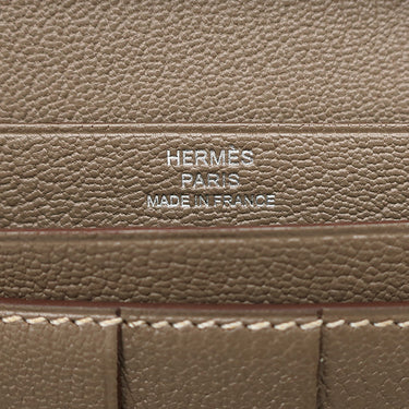 エルメス HERMES ベアンスフレ エトゥープ シェーブル 長財布 シルバー金具 グレージュ 二つ折り財布
