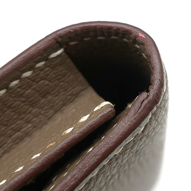 エルメス HERMES ベアンスフレ エトゥープ シェーブル 長財布 シルバー金具 グレージュ 二つ折り財布