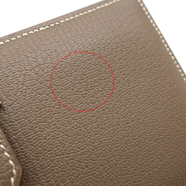 エルメス HERMES ベアンスフレ エトゥープ シェーブル 長財布 シルバー金具 グレージュ 二つ折り財布