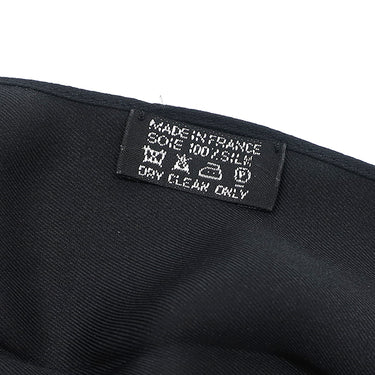 エルメス HERMES 無地 5.5cm ブラック シルク ネクタイ 黒 スカーフタイ