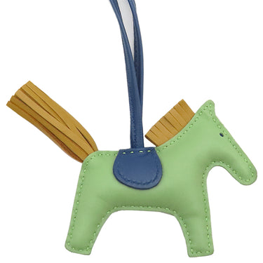 エルメス HERMES ロデオPM ヴェールクリケット×セサミ×ブルードマルト アニューミロ バッグチャーム 緑 茶 紺