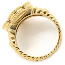 ヴァンクリーフアーペル Van Cleef & Arpels ヴィンテージ アルハンブラ 白サンゴ イエローゴールド K18YG 珊瑚（コーラル） ダイヤモンド リング 指輪 1Pダイヤ Au750 18金 10.5号