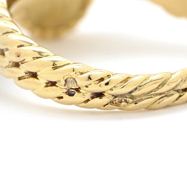 ヴァンクリーフアーペル Van Cleef & Arpels ヴィンテージ アルハンブラ 白サンゴ イエローゴールド K18YG 珊瑚（コーラル） ダイヤモンド リング 指輪 1Pダイヤ Au750 18金 10.5号