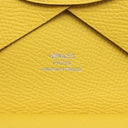 エルメス HERMES カルヴィ デュオ ジョーヌナプル ヴォーエプソン カードケース シルバー金具 黄色 フラグメントケース