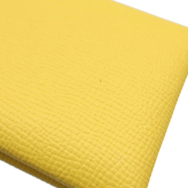 エルメス HERMES カルヴィ デュオ ジョーヌナプル ヴォーエプソン カードケース シルバー金具 黄色 フラグメントケース