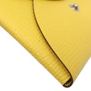 エルメス HERMES カルヴィ デュオ ジョーヌナプル ヴォーエプソン カードケース シルバー金具 黄色 フラグメントケース