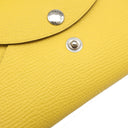 エルメス HERMES カルヴィ デュオ ジョーヌナプル ヴォーエプソン カードケース シルバー金具 黄色 フラグメントケース