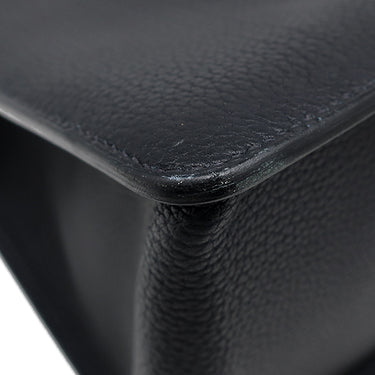 エルメス HERMES ホワイトバスGM ブラック×ネイビー フィヨルド トートバッグ ゴールド金具 黒 紺 バイカラー