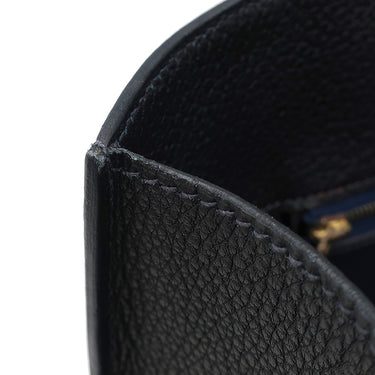 エルメス HERMES ホワイトバスGM ブラック×ネイビー フィヨルド トートバッグ ゴールド金具 黒 紺 バイカラー