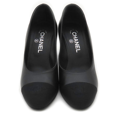 シャネル CHANEL ココマーク マトラッセ ヒール G40154 ブラック レザー 38C パンプス 黒
