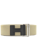 エルメス HERMES ノマド40 ブラック×ベージュ メタル テキスタイル ヴァッシュハンター 14037 ベルト シルバー金具