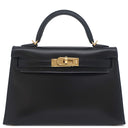 エルメス HERMES ミニケリードゥ 外縫い  ブラック ボックスカーフ 2WAYバッグ ゴールド金具 黒