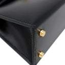 エルメス HERMES ミニケリードゥ 外縫い  ブラック ボックスカーフ 2WAYバッグ ゴールド金具 黒