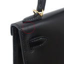 エルメス HERMES ミニケリードゥ 外縫い  ブラック ボックスカーフ 2WAYバッグ ゴールド金具 黒