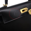 エルメス HERMES ミニケリードゥ 外縫い  ブラック ボックスカーフ 2WAYバッグ ゴールド金具 黒