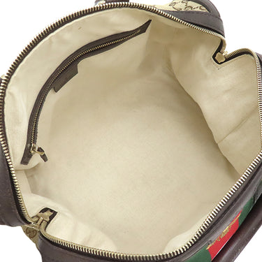 グッチ GUCCI ウェブ ビー 2WAY ミニボストン 406868 ベージュ×ダークブラウン GGキャンバス 2WAYバッグ ゴールド金具 茶 ハンドバッグ ショルダー ハチ