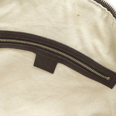 グッチ GUCCI ウェブ ビー 2WAY ミニボストン 406868 ベージュ×ダークブラウン GGキャンバス 2WAYバッグ ゴールド金具 茶 ハンドバッグ ショルダー ハチ