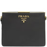 プラダ PRADA ライトフレームバッグ 1BC046 NERO サフィアーノレザー シティカーフ ショルダーバッグ ゴールド金具 黒 メタルロゴ SAFFIANO CITY C