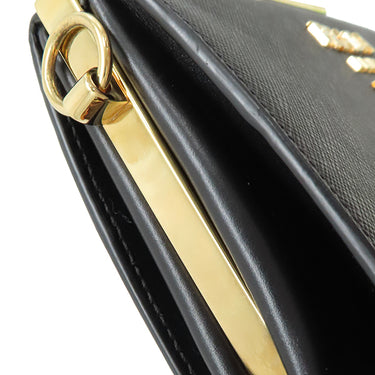 プラダ PRADA ライトフレームバッグ 1BC046 NERO サフィアーノレザー シティカーフ ショルダーバッグ ゴールド金具 黒 メタルロゴ SAFFIANO CITY C