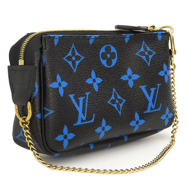 ルイヴィトン LOUIS VUITTON ミニ ポシェット アクセソワール M67237 モノグラムカラー モノグラムキャンバス アクセサリーポーチ ゴールド金具 黒 青
