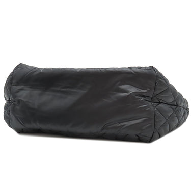 シャネル CHANEL コココクーン トートバッグ PM A48610 ブラック ナイロン レザー トートバッグ シルバー金具 黒