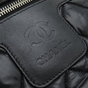 シャネル CHANEL コココクーン トートバッグ PM A48610 ブラック ナイロン レザー トートバッグ シルバー金具 黒