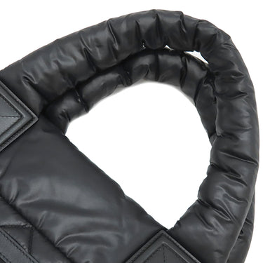シャネル CHANEL コココクーン トートバッグ PM A48610 ブラック ナイロン レザー トートバッグ シルバー金具 黒