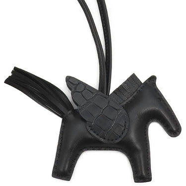 エルメス HERMES ロデオPM ペガサス タッチ ブラック アリゲーター アニューミロ バッグチャーム 黒 ソーブラック クロコ