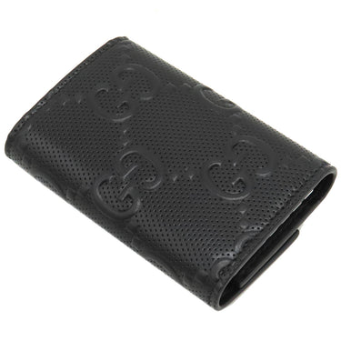 グッチ GUCCI GGエンボス 625565 ブラック GGエンボスレザー キーケース シルバー金具 6連 6本 キーリング付き 黒
