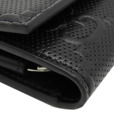 グッチ GUCCI GGエンボス 625565 ブラック GGエンボスレザー キーケース シルバー金具 6連 6本 キーリング付き 黒