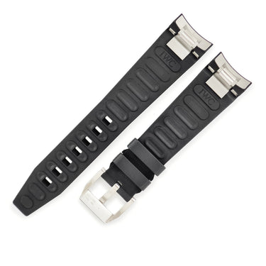 IWC IWC 純正 アクアタイマー用 ラバーバンド ブラック ラバー ステンレススチール 腕時計パーツ 新品同様 替え ベルト ストラップ 純正SS製尾錠付き 22mm ブラック 黒