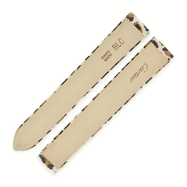 カルティエ Cartier 純正 タンク用 レザーバンド ベージュ レザー 腕時計パーツ 新品同様 替え ベルト 13.5ｍｍ レオパード ヒョウ柄 バックル用