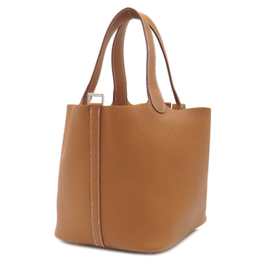エルメス HERMES ピコタンロックMM ゴールド トリヨンクレマンス ハンドバッグ シルバー金具 新品 未使用 茶