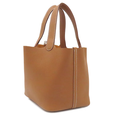 エルメス HERMES ピコタンロックMM ゴールド トリヨンクレマンス ハンドバッグ シルバー金具 新品 未使用 茶